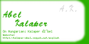 abel kalaper business card